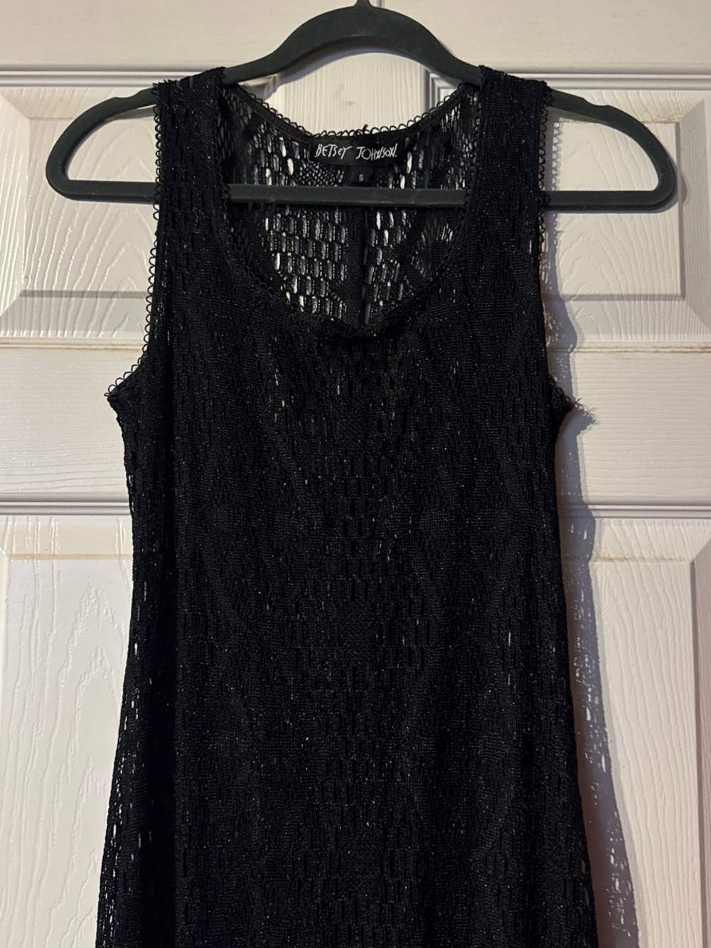 Betsey Johnson Black Crochet Maxi Cover-Up Dress Sparkle